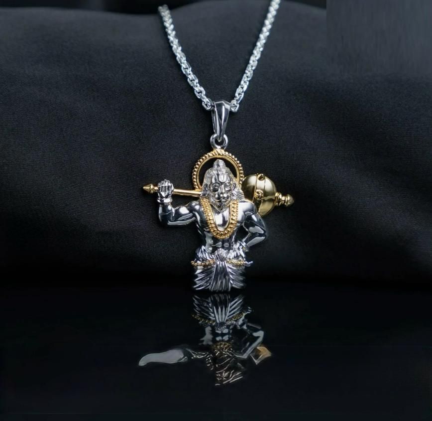 🕉️Hanumanji Gold-Silver Pendant with Chain🕉️