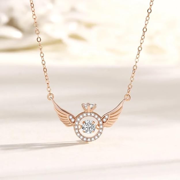 Rose Gold Angel Wings Pendant Chain