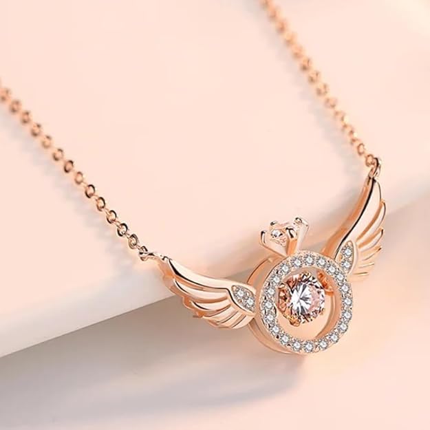 Rose Gold Angel Wings Pendant Chain