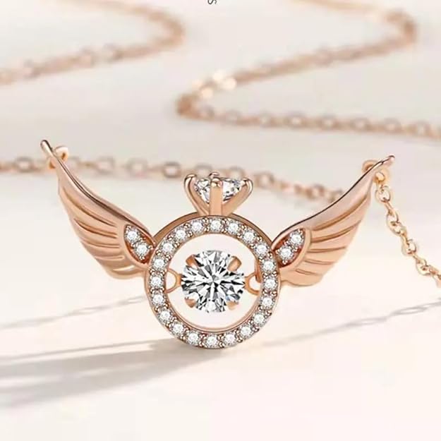 Rose Gold Angel Wings Pendant Chain