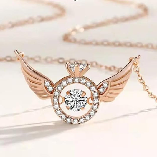 Rose Gold Angel Wings Pendant Chain