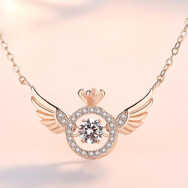 Rose Gold Angel Wings Pendant Chain