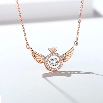 Rose Gold Angel Wings Pendant Chain