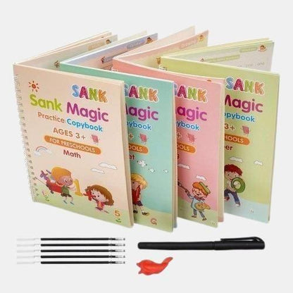 Sank Magic Reusable books (4 BOOKS,1 PEN,1 GRIP,10 REFILL)