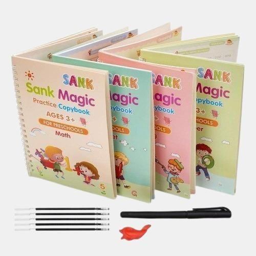 Sank Magic Reusable books (4 BOOKS,1 PEN,1 GRIP,10 REFILL)