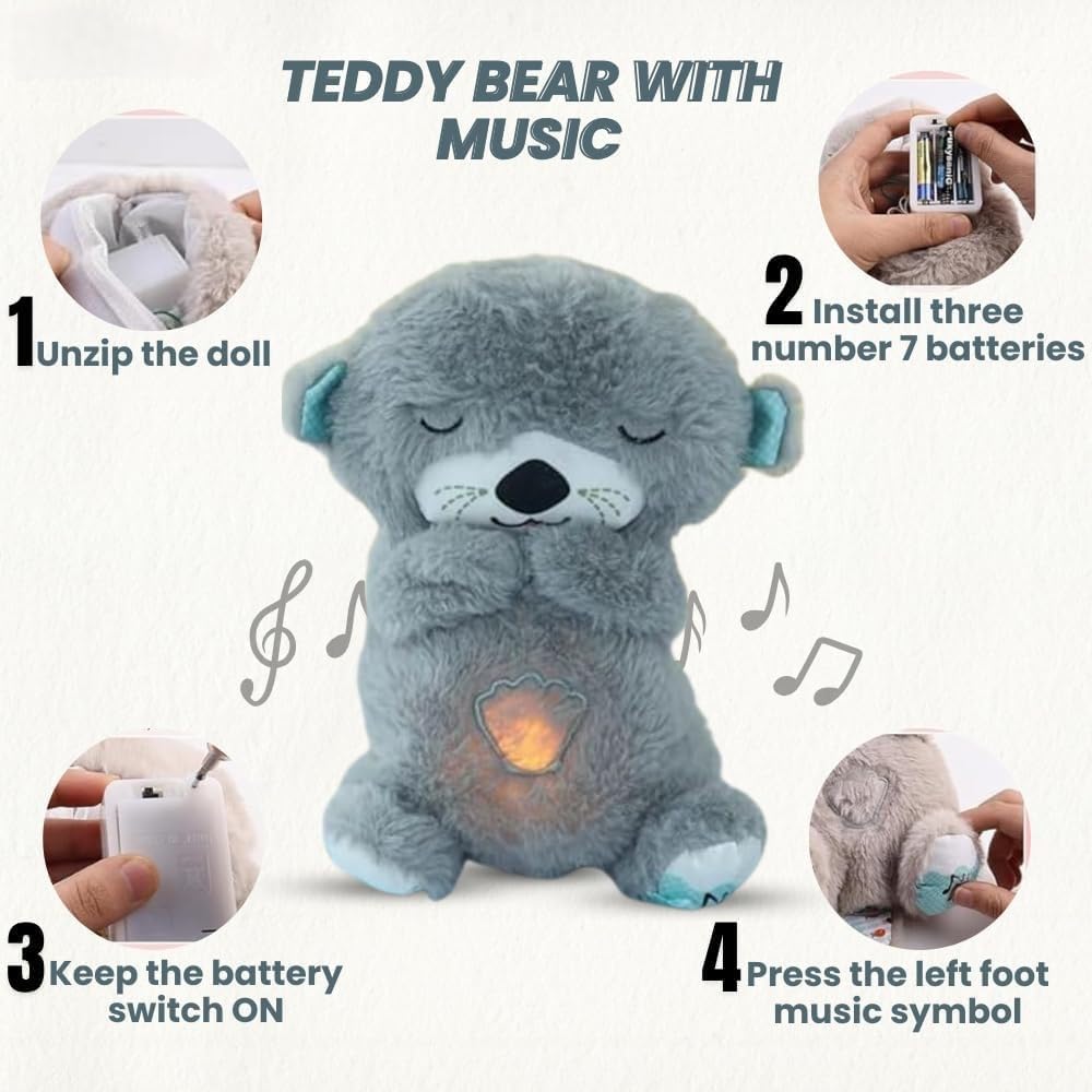 🧸Breathing Teddy Bear with Soothing Music, Comfort Plushie🧸