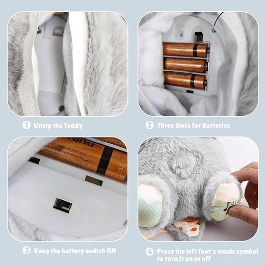 🧸Breathing Teddy Bear with Soothing Music, Comfort Plushie🧸