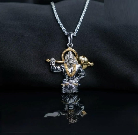 🕉️Hanumanji Gold-Silver Pendant with Chain🕉️